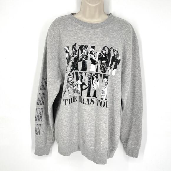 Taylor Swift Eras 2023 Concert Tour Official Merchandise Sweatshirt Sz L Gray - Picture 1 of 11